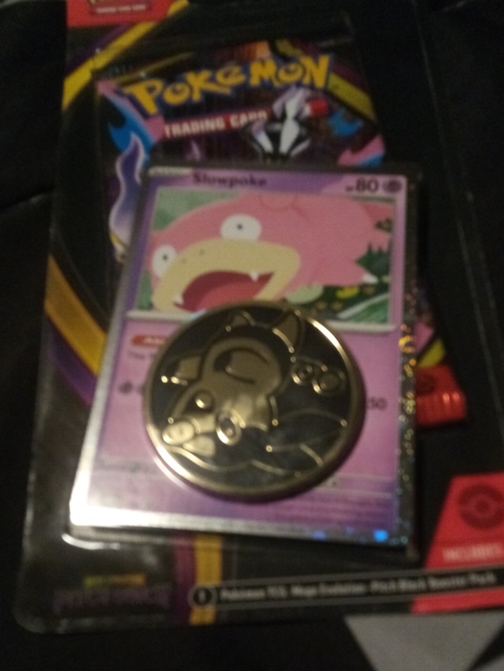 Pokemon Pink Slowpoke Card with Silver Collectible Coin